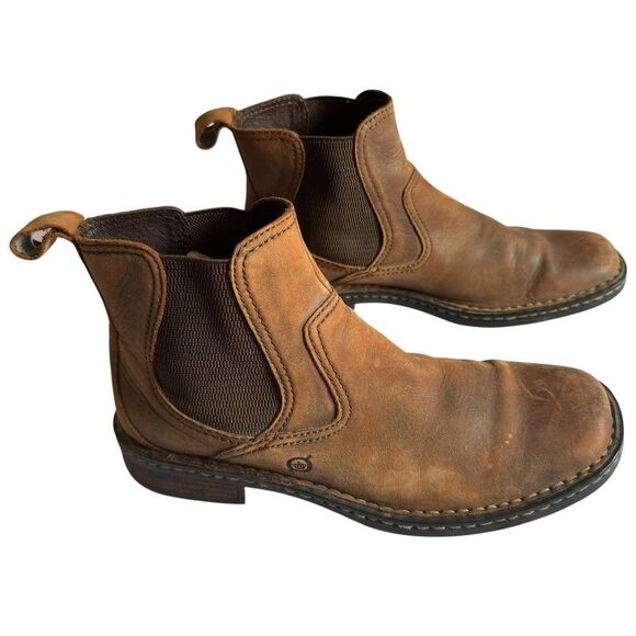 BORN Hemlock Mens Brown Leather/Suede Chelsea Boots Sz 8.5 CBJ10 - Picture 1 of 7